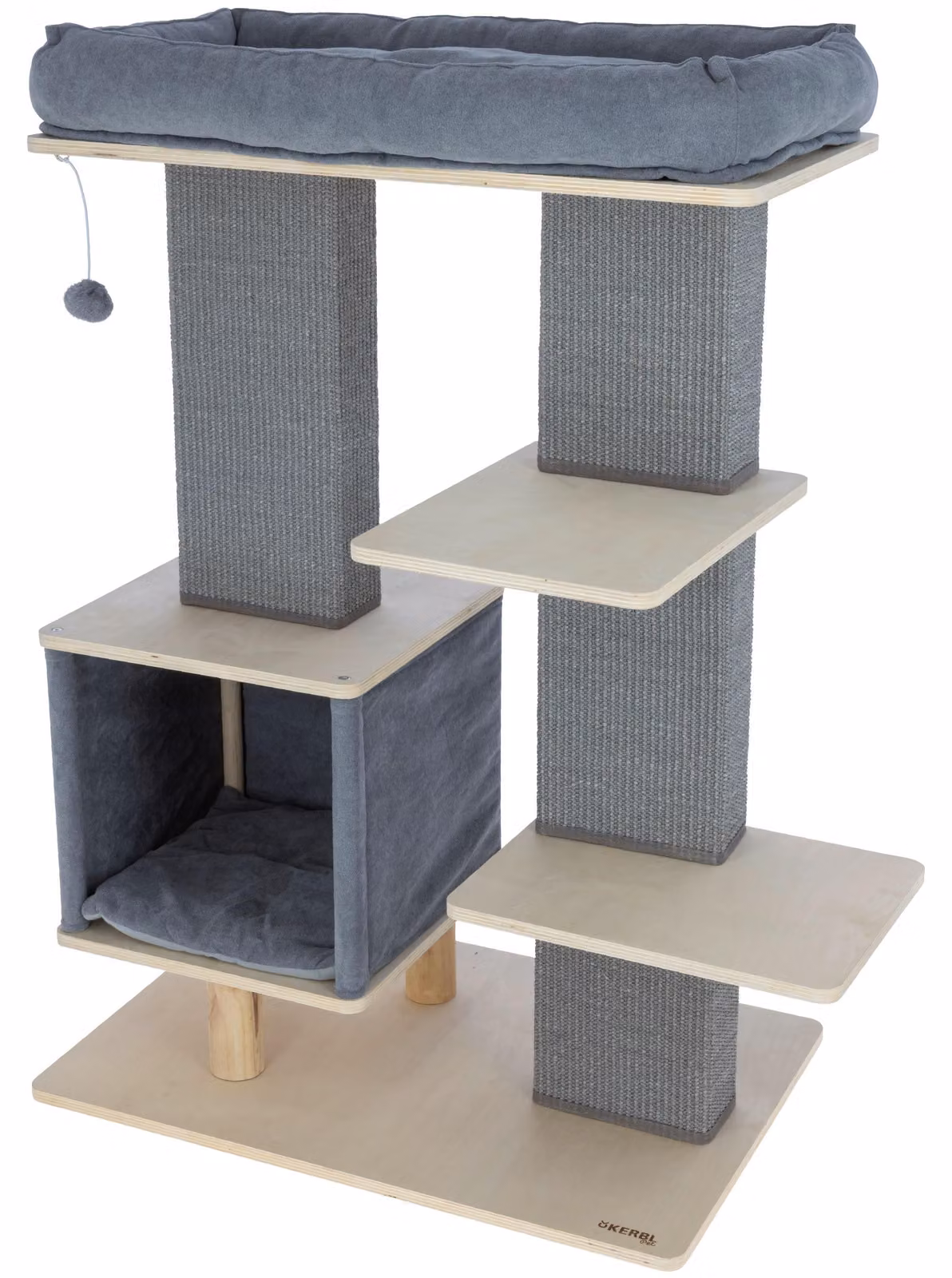 Kerbl Pet Kratzbaum Noah IV, 75 x 50 x 114 cm, grau