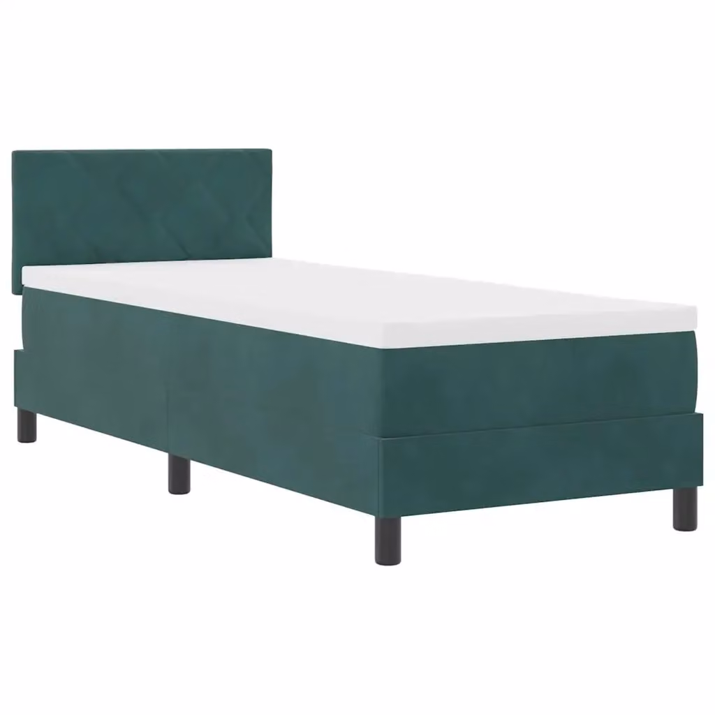 Letto a molle con illuminazione LED verde scuro in velluto vidaXL L 200 cm x P 80 cm – 2