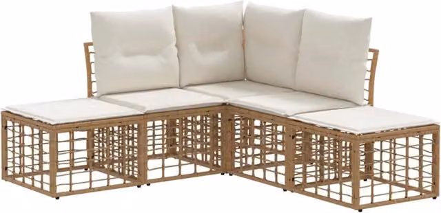 Set di divani da esterno | Set Salotto da Giardino Naturale Poliestere
