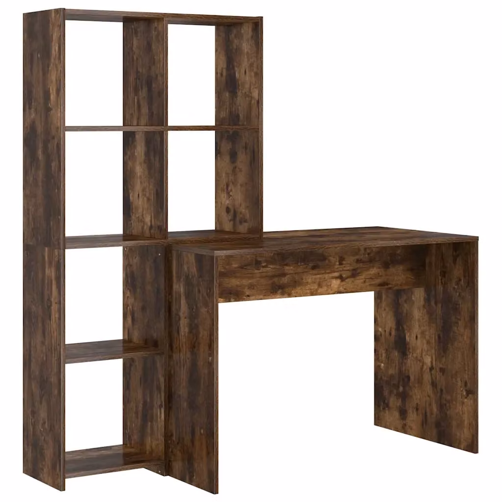 Scrivania moderna vidaXL in legno MDF laminato color rovere marrone L: 138,5 cm, P: 55 cm, H: 143 cm – 2