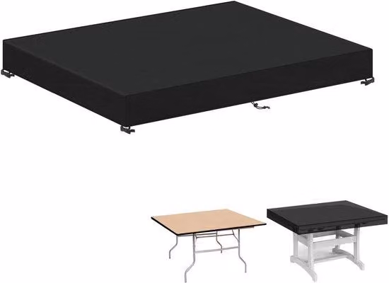 Copertura impermeabile per tavoli da esterno, protezione antivento per tavoli da esterno, telo Oxford 420D per mobili da giardino, protezione per tavoli da giardino resistente ai raggi UV, telo protettivo per tavoli da terrazzo, dimensioni 140x80x15 cm
