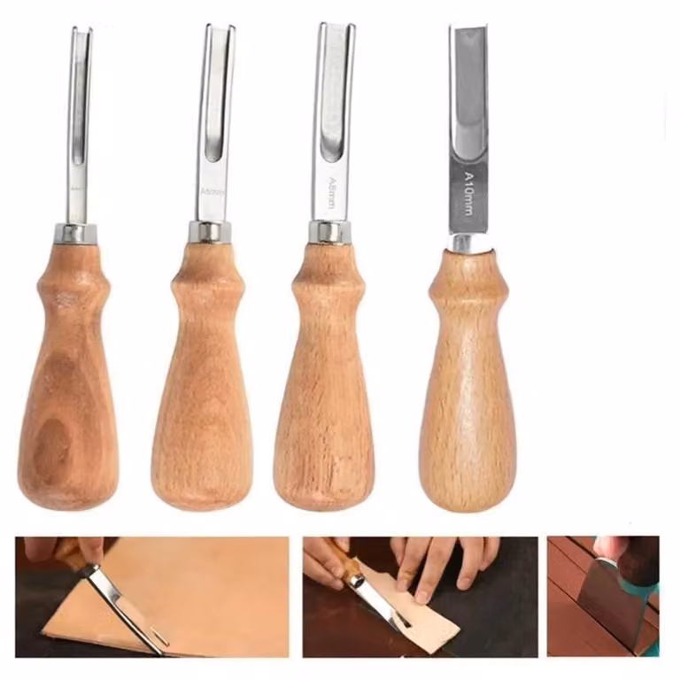 Set di strumenti per la lavorazione della pelle, per tagli precisi, design resistente, confezione da 4 pezzi