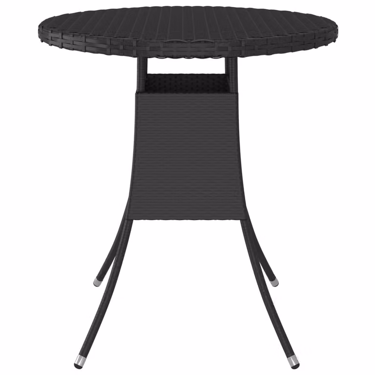 Tavolo da Giardino Nero 70x70x73 cm in Polyrattan