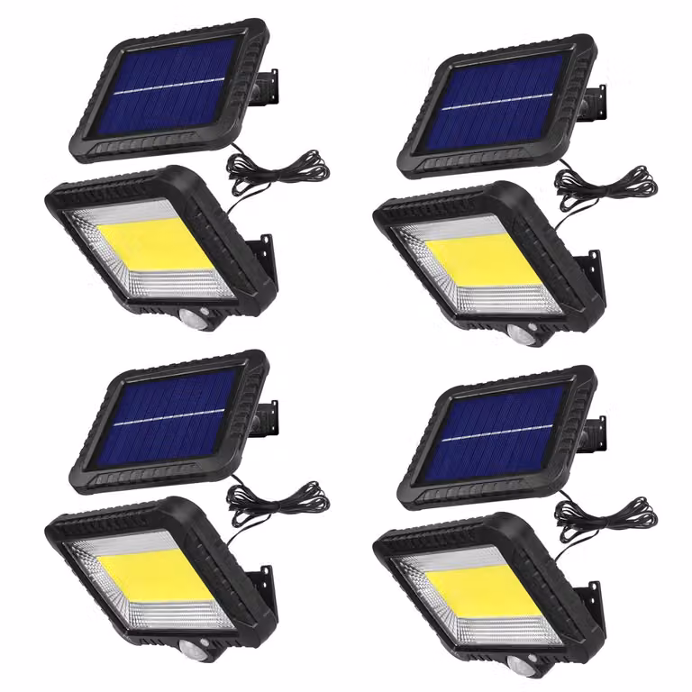 Proiettore solare a LED con sensore di movimento Maclean IP44 5 W 400 lm 6000 K Batteria al litio 1300 mAh 5,5 V CC MCE438 4 pezzi