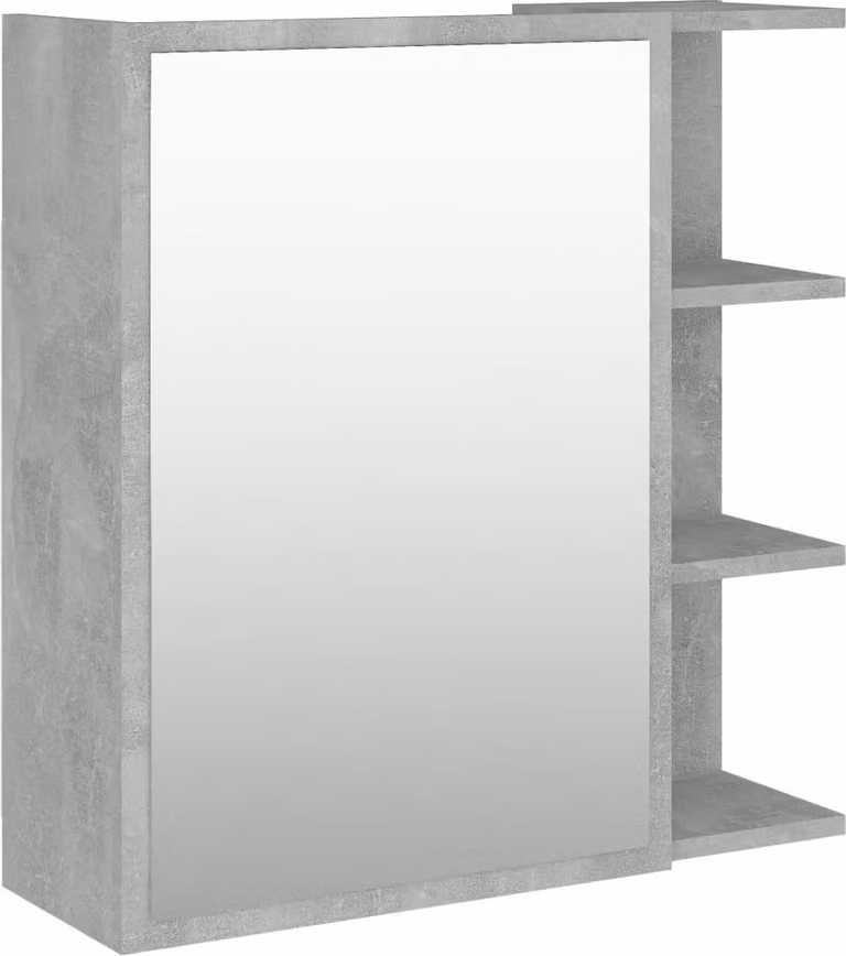 Mobile Bagno Specchio Grigio Cemento 62,5x20,5x64cm Multistrato