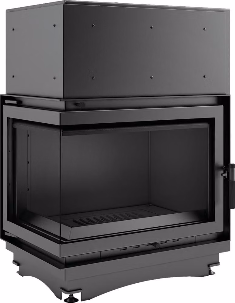Inserto camino ad angolo KRATKI ZUZIA Sinistra 12 kW ∅200 Set di accessori e installazione