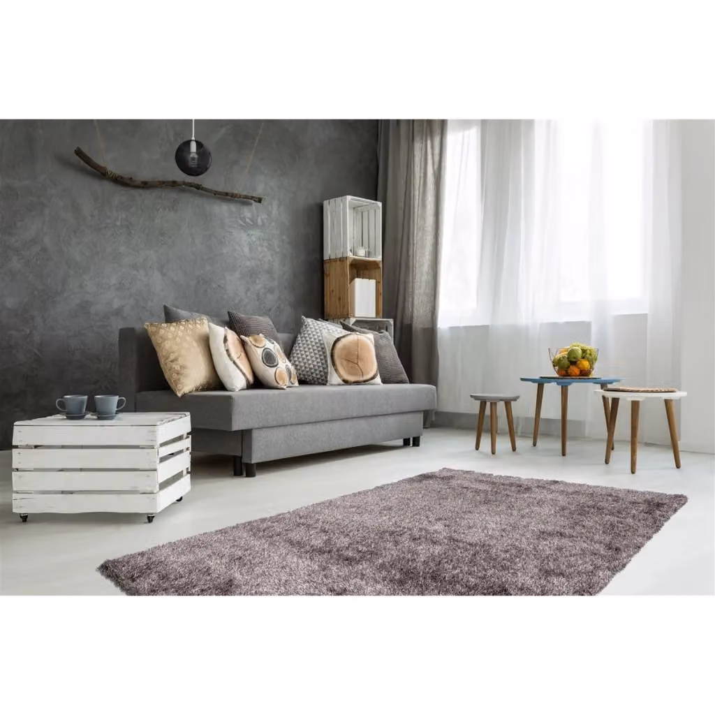 Tappeto Shaggy Crystal 350 Champagner rettangolare di Kendra Home in poliestere beige e grigio – 2