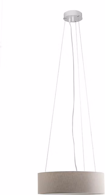Vivien Lampada a Sospensione Bianca, Paralume Cilindrico Avorio, E27, IP20, 48cm - Rossini Group - Design Minimal ed Elegante