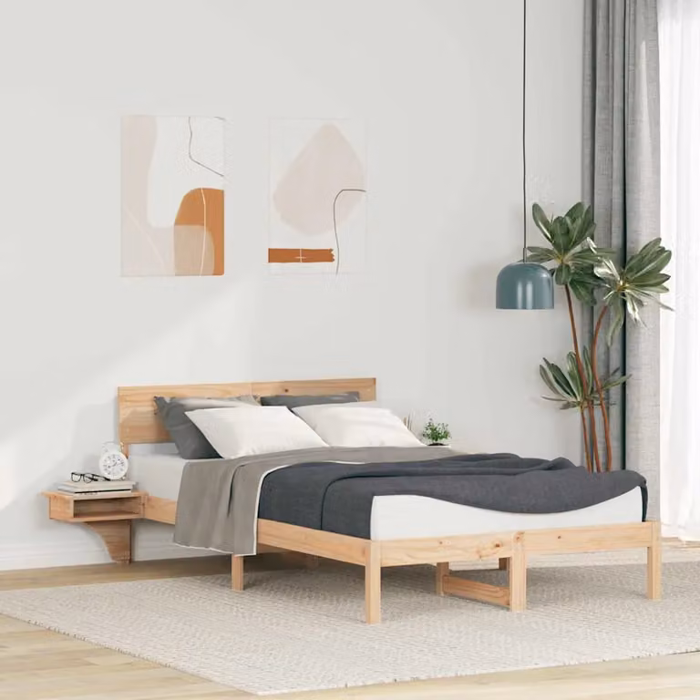 Struttura del letto vidaXL in pino massello marrone L 200 x P 140 cm