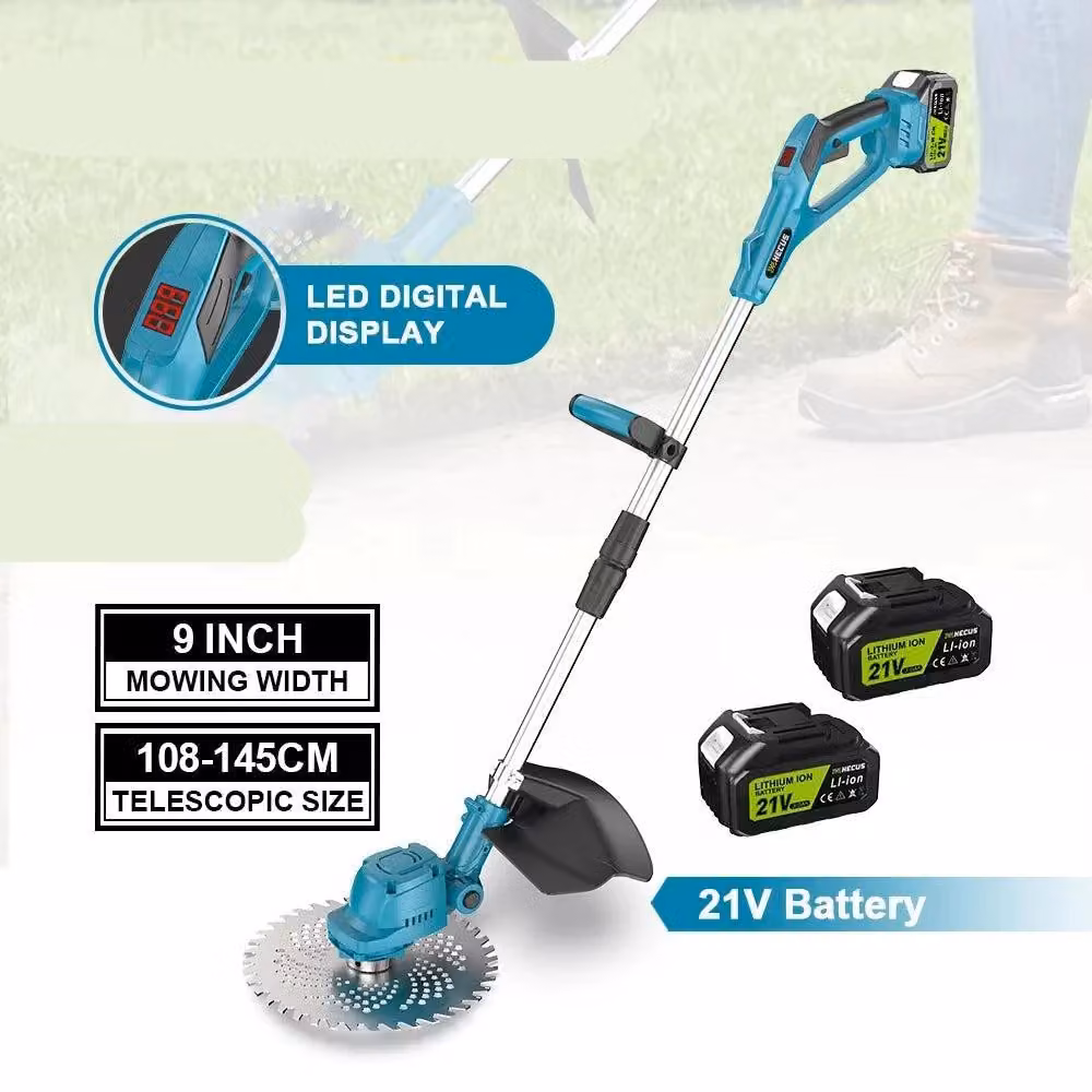 Tagliaerba - Trimmer per erba - Attrezzi da giardino - Coltivatore manuale - Elettrico - 9 pollici - Pieghevole - Senza fili