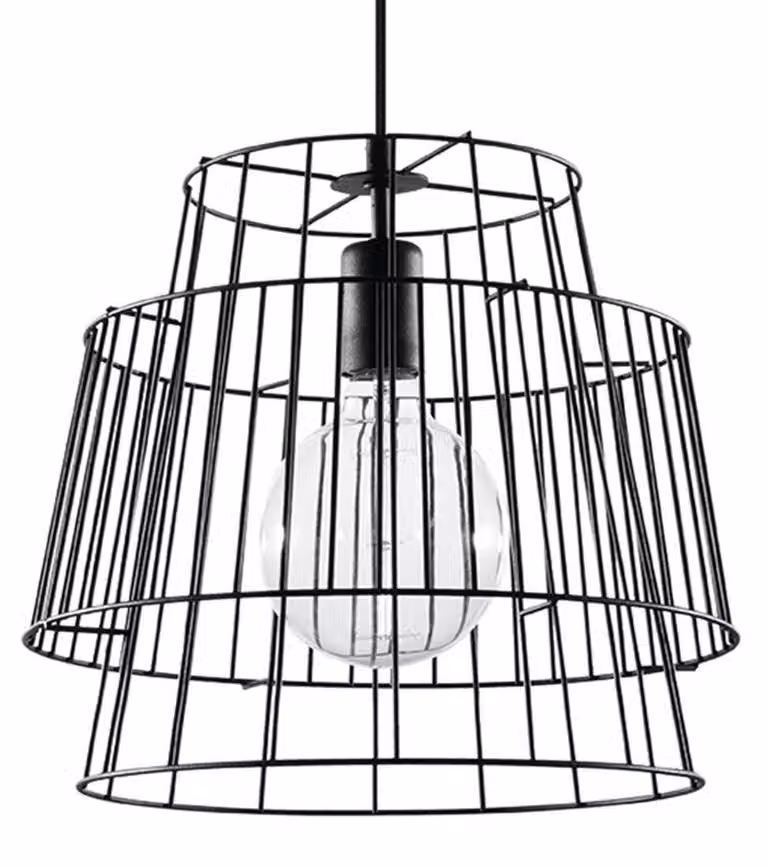 Lampada a sospensione GATE nero 1xE27 15W acciaio 130x35x35cm Sollux Lighting