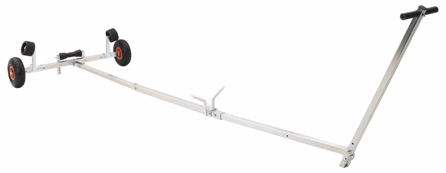 vidaXL Rimorchio per barche regolabile con pneumatici ad aria, portata 200 kg, colore argento
