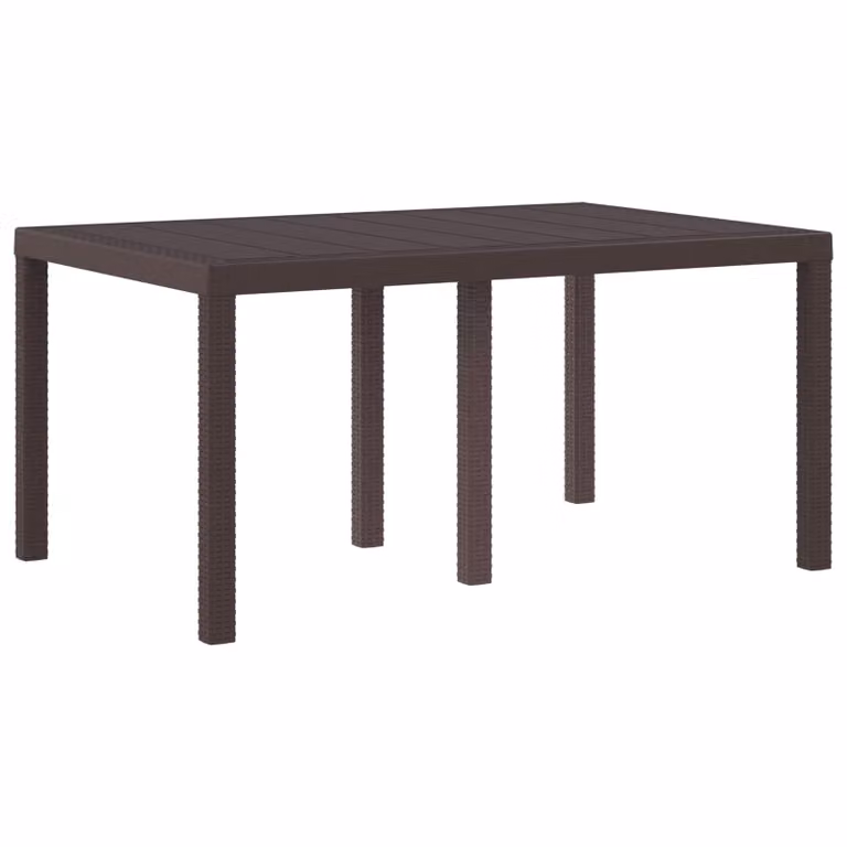 Tavolo da giardino rettangolare vidaXL in polyrattan marrone L: 150 cm, P: 100 cm, H: 73 cm