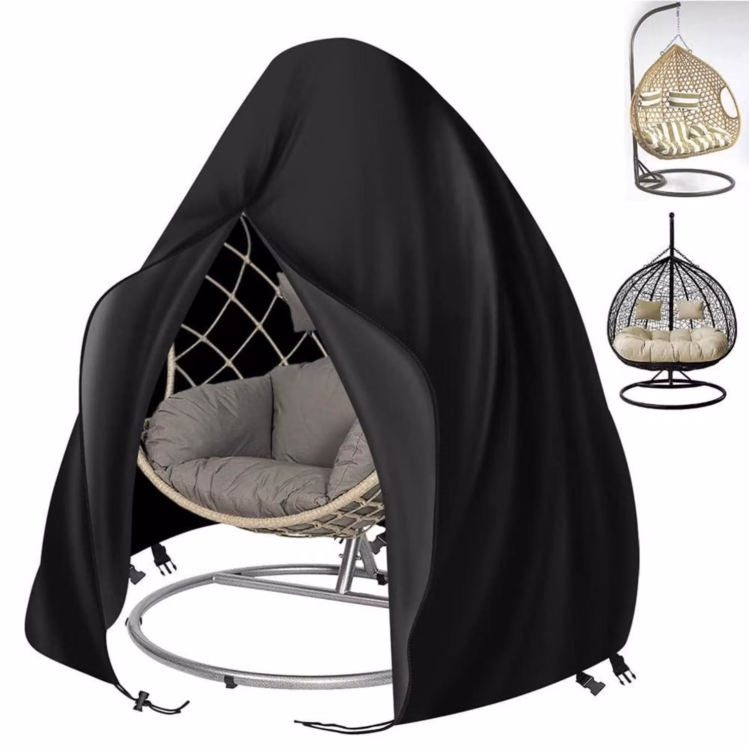 Copertura per sedia a dondolo, diametro 120 cm, altezza 190 cm, impermeabile, antivento, tessuto Oxford 420D