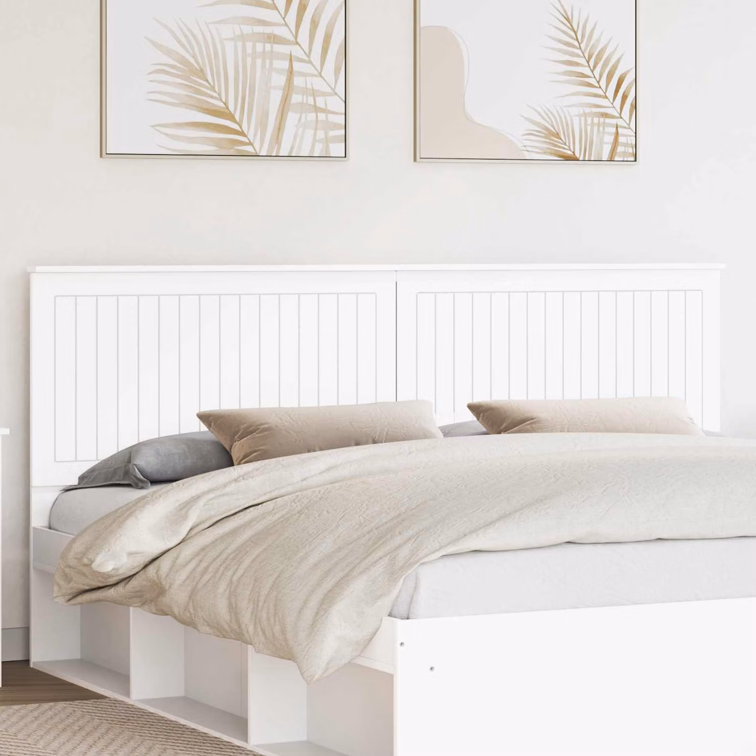 Testiera per letto moderna vidaXL in legno ingegnerizzato bianco opaco