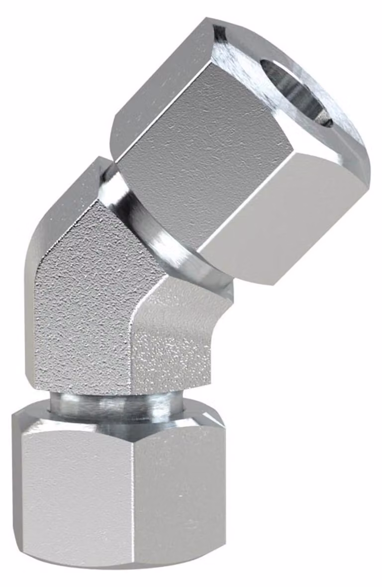 Riegler Inst. attacco a 45° attacco a vite M16x1,5 i., tubo Ø 10, acciaio zincato.