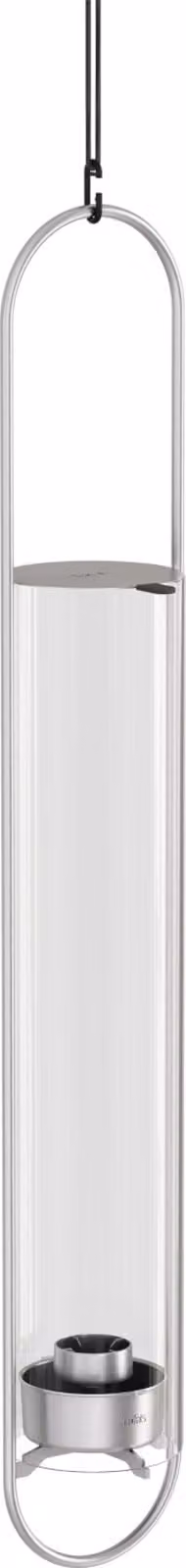 höfats portacandela OVAL CANDLE 35 argento acciaio inox/vetro Ø 11 cm lanterna giardino torcia
