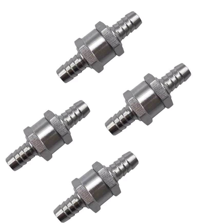 4 valvole di ritorno in alluminio per tubi da 10 mm