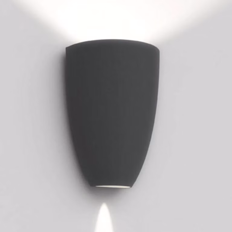 Artemide Applique da esterni a LED Molla, Nero, Alluminio, Moderno, Applique LED da esterni