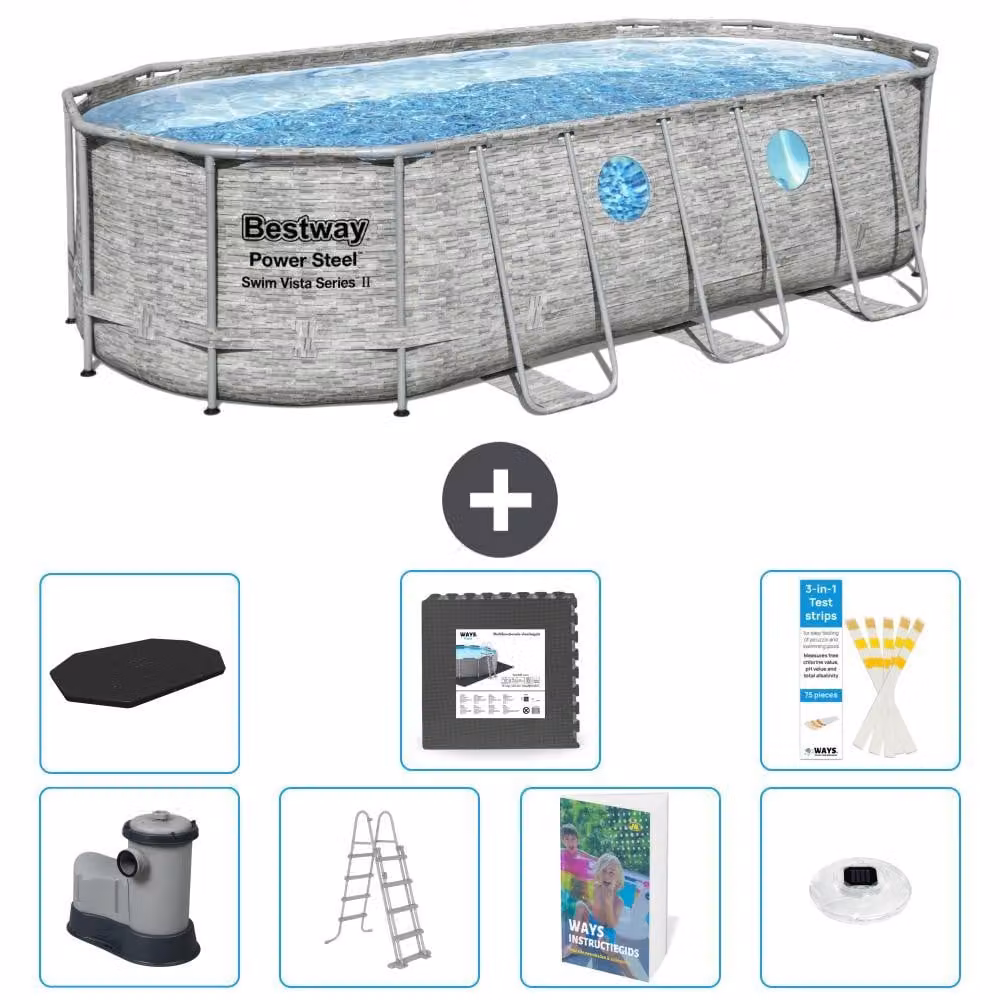 Bestway Power Steel, piscina ovale - 549x274x122 cm - composta da 6 parti, modello S608
