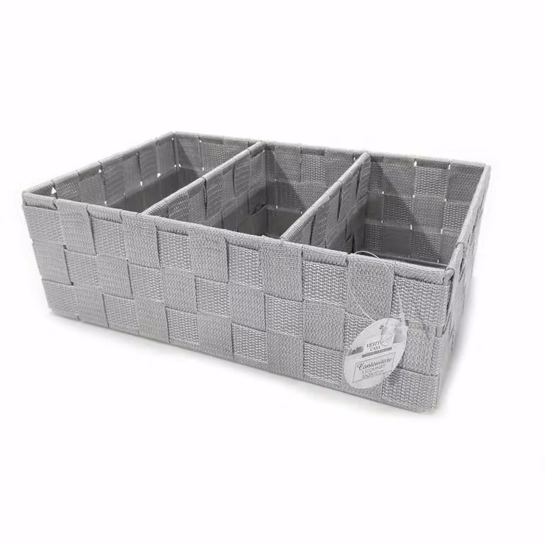 Vestiamo Casa Contenitore a 3 scomparti Grigio H: 10 cm, L: 30 cm, P: 20 cm