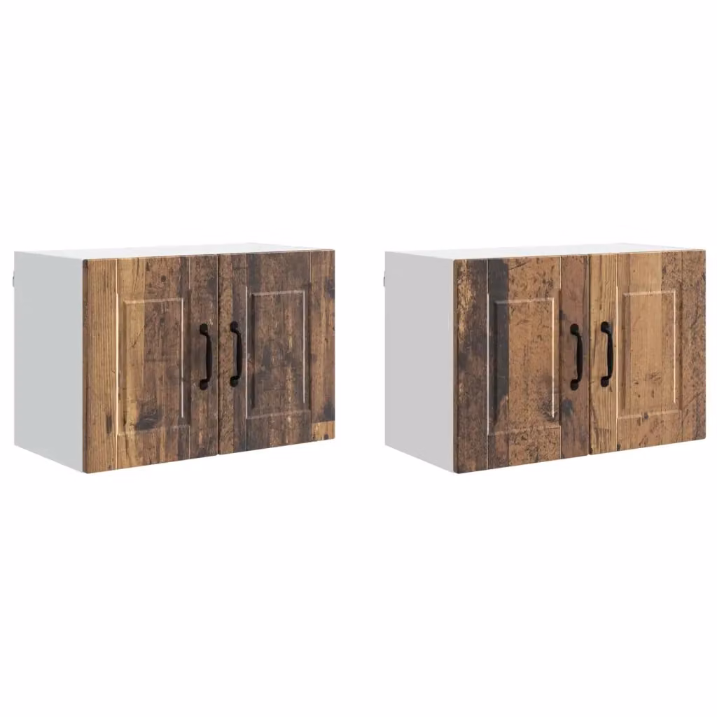 Set di 2 pensili da cucina vidaXL in legno marrone con ante a battente L/P/H: 60 x 31 x 40 cm – 2