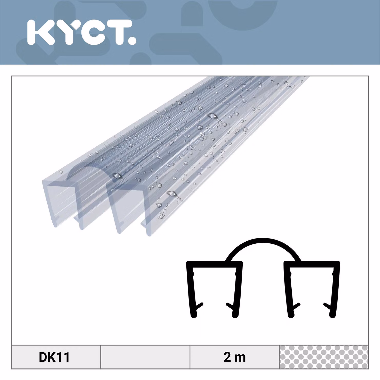 Guarnizione per doccia 10 x 2 m per vetro da 6-7 mm – Guarnizione di ricambio in PVC per porta doccia, guarnizione per cabina doccia DK11