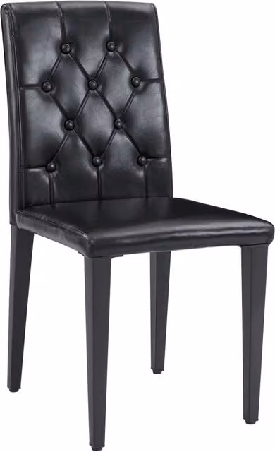 Set di 4 sedie da pranzo 89 cm nere in PU e metallo, stile moderno