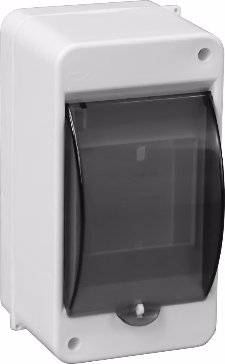 Scatola di distribuzione da esterno IP40 con vetro fumé / 1 fila - 3 moduli