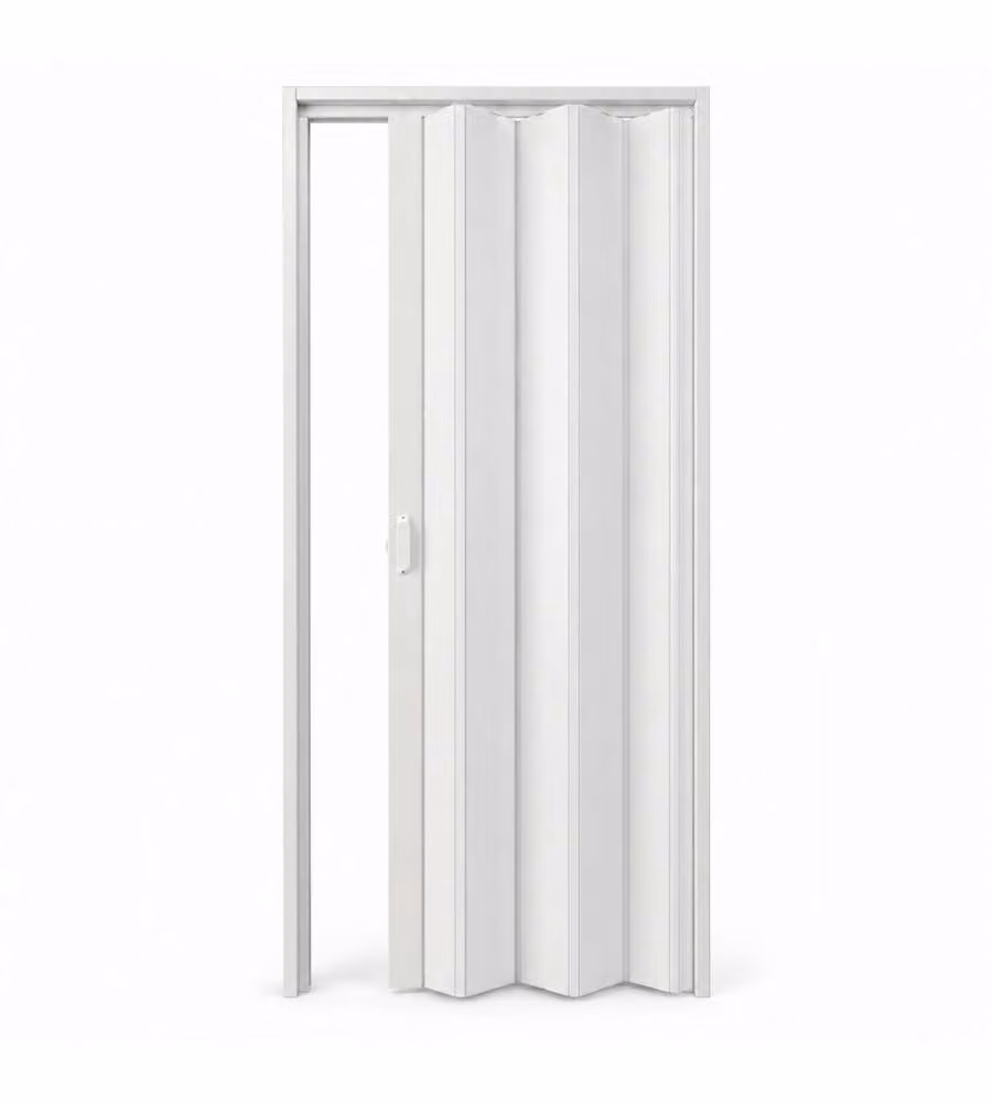 Forte Porta a Soffietto Bianco Pastello 83x214 cm Riducibile e Lavabile
