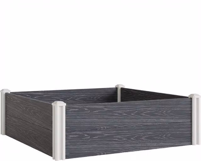 Letto rialzato da giardino e fioriera per orto Outsunny, Grigio, L/P/H: 102 x 102 x 33 cm