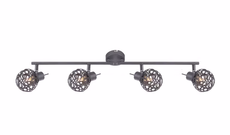 Lampada a sospensione Globo Mosa, grigia, con 4 attacchi G9; codice prodotto: 56628-4