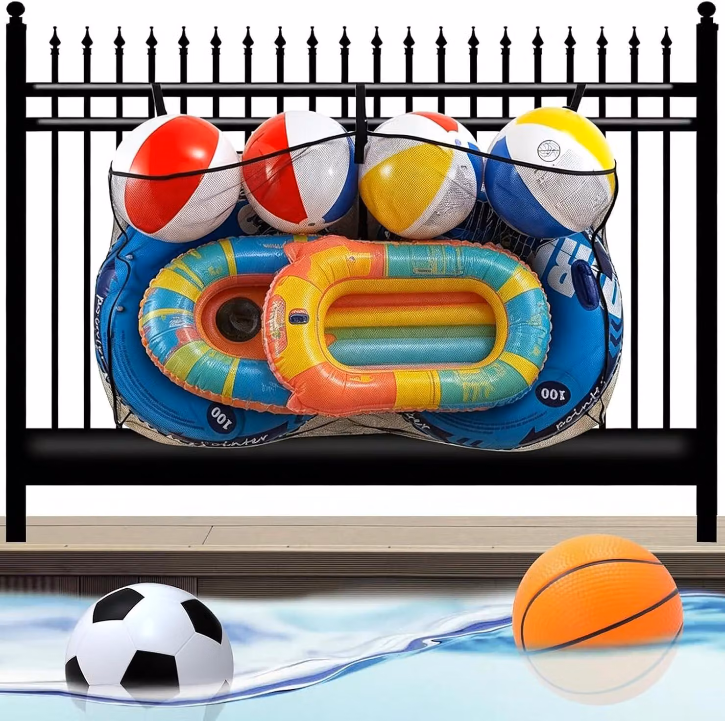 Organizzatore per piscina, realizzato in tessuto a rete traspirante, borsa per accessori da piscina, ideale per l'uso esterno