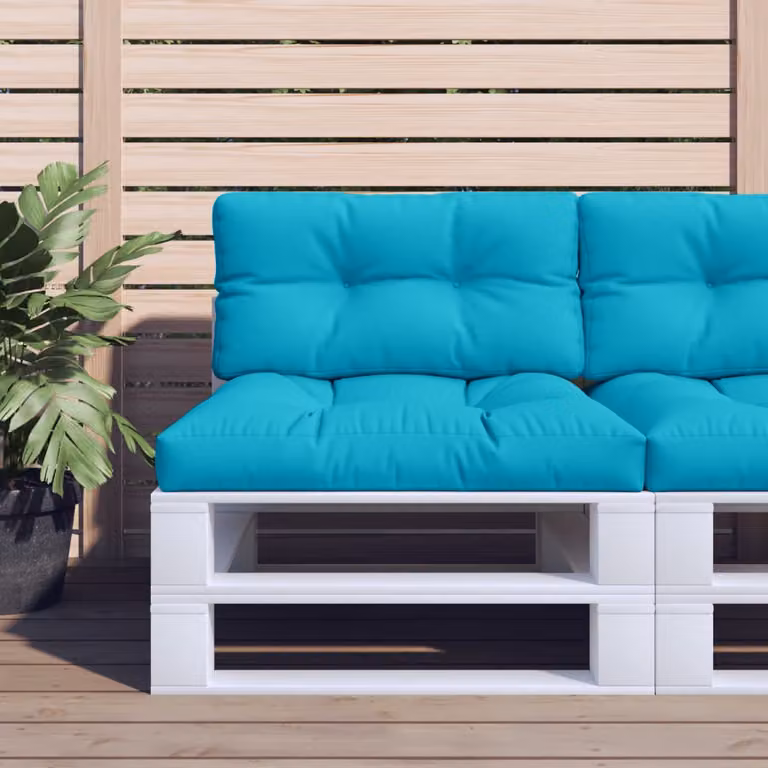 Set di 2 cuscini per pallet vidaXL color turchese in poliestere resistente all'acqua e ai raggi UV