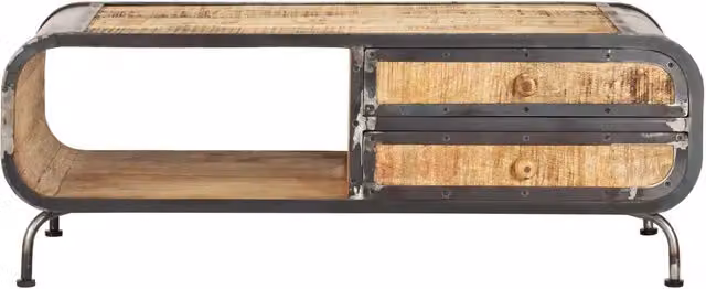 Tavolino da salotto rettangolare vidaXL in legno di mango color marrone L: 100 cm, P: 50 cm, H: 35 cm