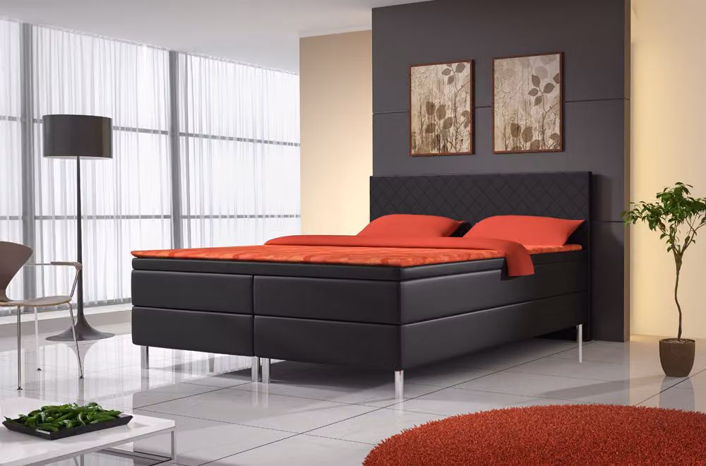 Polsterbett Betten Bett Polster Kunstleder Designer Hotel Doppel Luxus Design