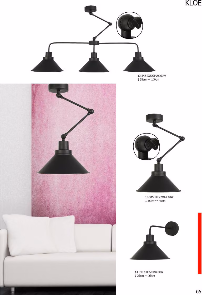 Plafone industriale in stile loft, nero, COROLLA 13-338