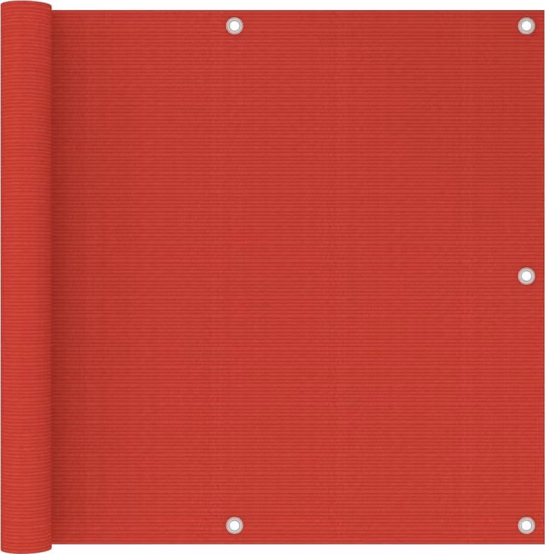 The Living Store Paravento per balconi rosso 90x500 cm HDPE
