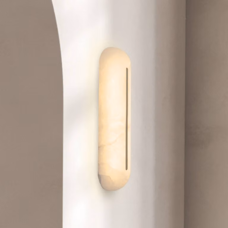 Zambelis Applique da parete 2546, dimmerabile, Bianco / Opale, Soggiorno / Sala da pranzo, Pietra, Applique