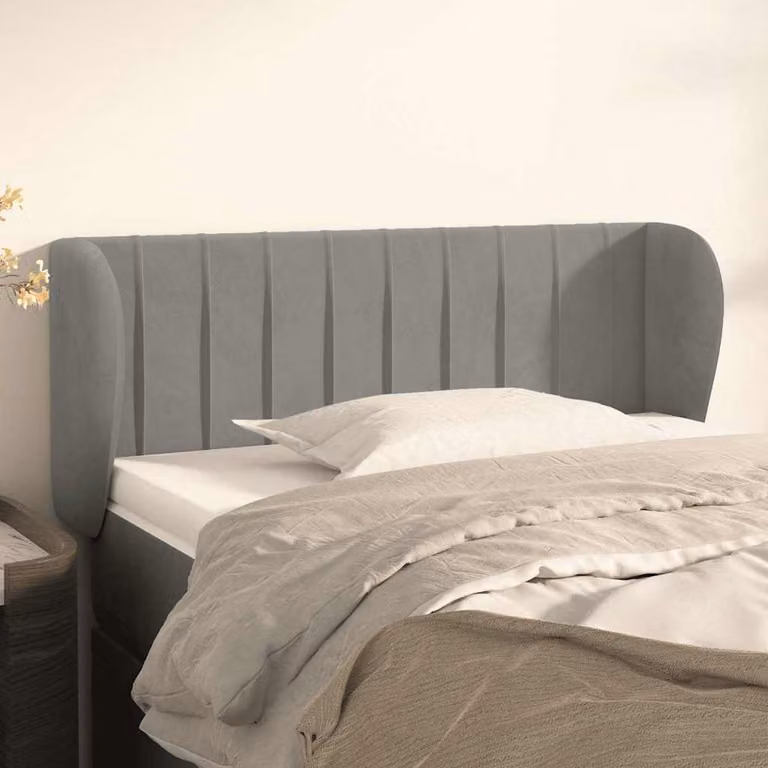 Testiera ad orecchio vidaXL in velluto grigio chiaro L: 103 cm, P: 23 cm, H: 78-88 cm