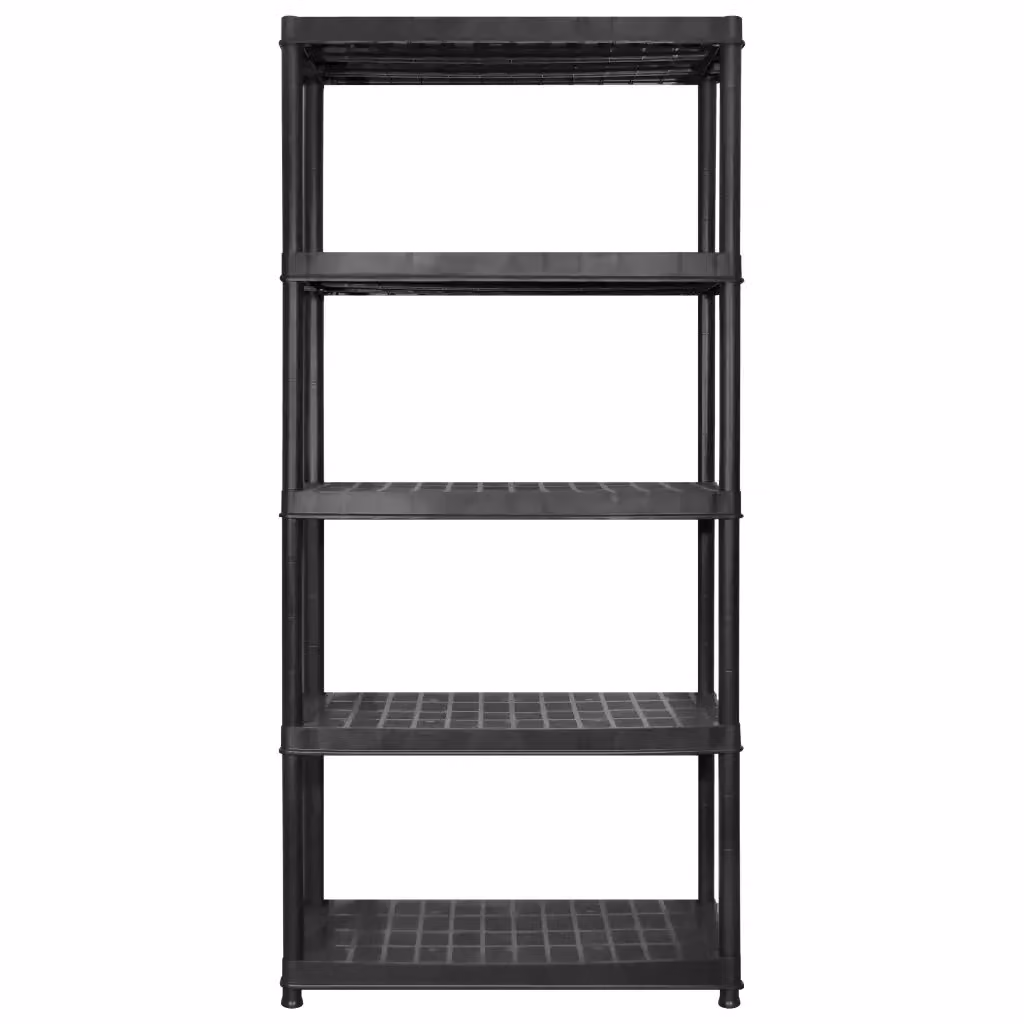 Scaffale a 5 ripiani vidaXL in plastica nero L 170 cm, P 40 cm, H 185 cm – 2