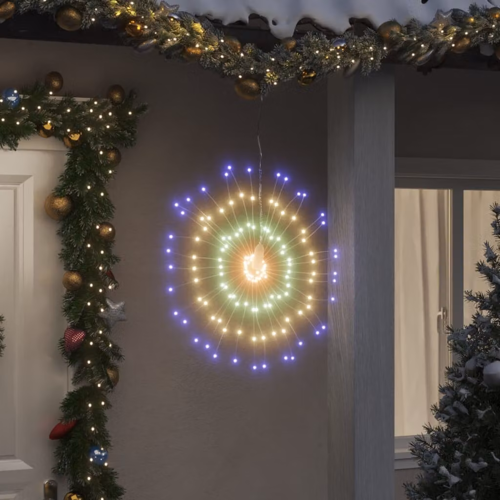 vidaXL Decorazioni di Natale Galassia con 140 LED RGB Multicolore, Set da 8 pezzi, con Telecomando e Timer, IP44, Altezza: 17 cm
