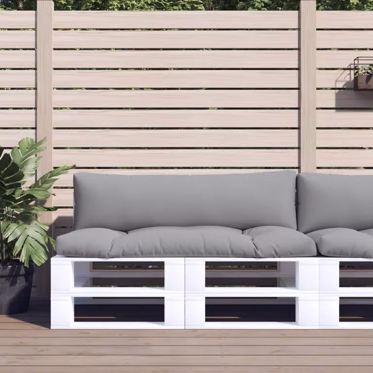 vidaXL Set di 2 Cuscini per Pallet Grigi in Poliestere Idrorepellente e Resistente ai Raggi UV