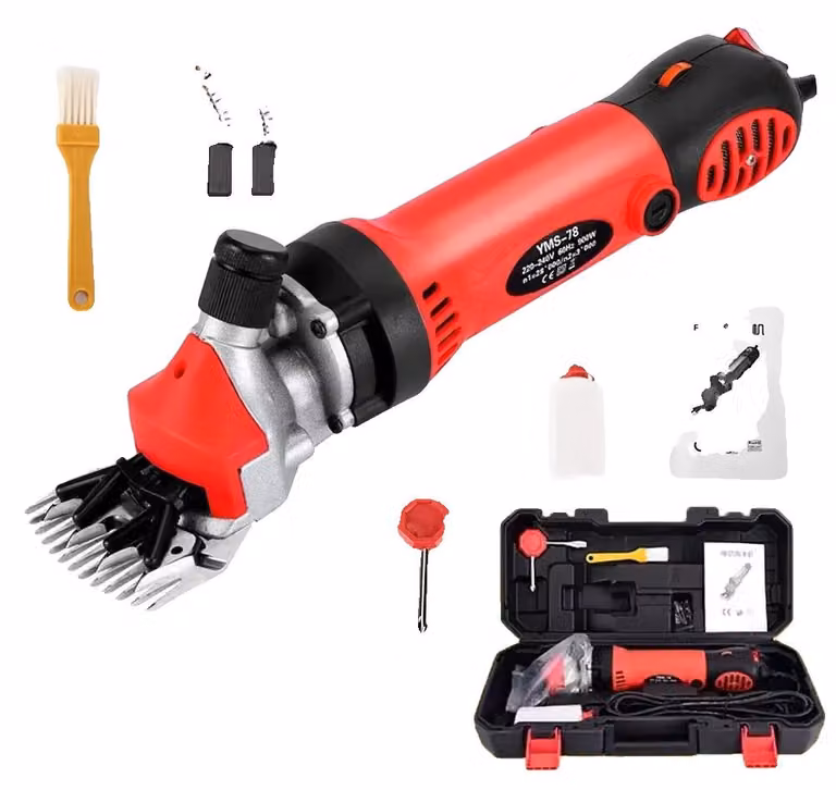 Tagliacapelli, 6 velocità regolabili, lama in acciaio inossidabile resistente, colore rosso e nero, spina europea da 100V-240V