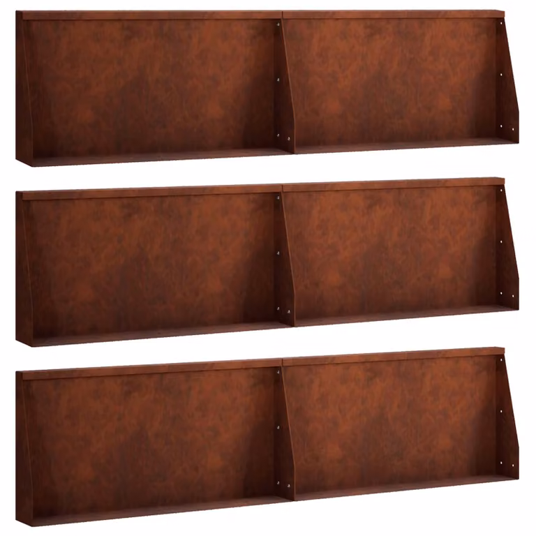 Set di 6 pezzi muro di contenimento vidaXL in acciaio Corten color marrone L: 80 cm, P: 30 cm, H: 12 cm