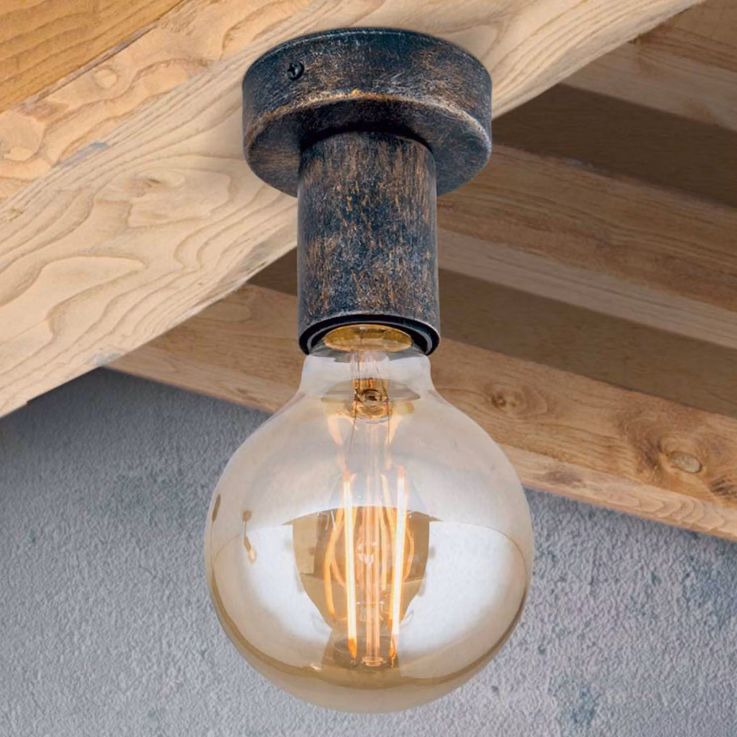 ORION Plafoniera soffitto Rati, dimmerabile, Marrone / Ruggine, Soggiorno / Sala da pranzo, Metallo, Vintage, Plafoniera