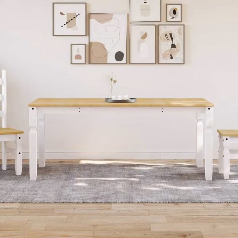 Maison Exclusive - Tavolo da pranzo , bianco, 180x90x75 cm, in legno massello di pino