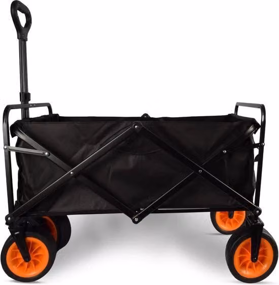 Carrello pieghevole pratica | Capacità di carico 80kg - 500L - 101 x 56 x 104 cm - Maniglia regolabile - Con leva di spinta e copertura carrello
