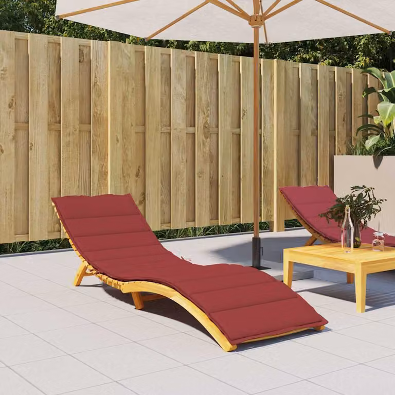 vidaXL Cuscino per Lettino Rosso in Tessuto Oxford Idrorepellente e Traspirante L/P/H: 200 x 50 x 3 cm