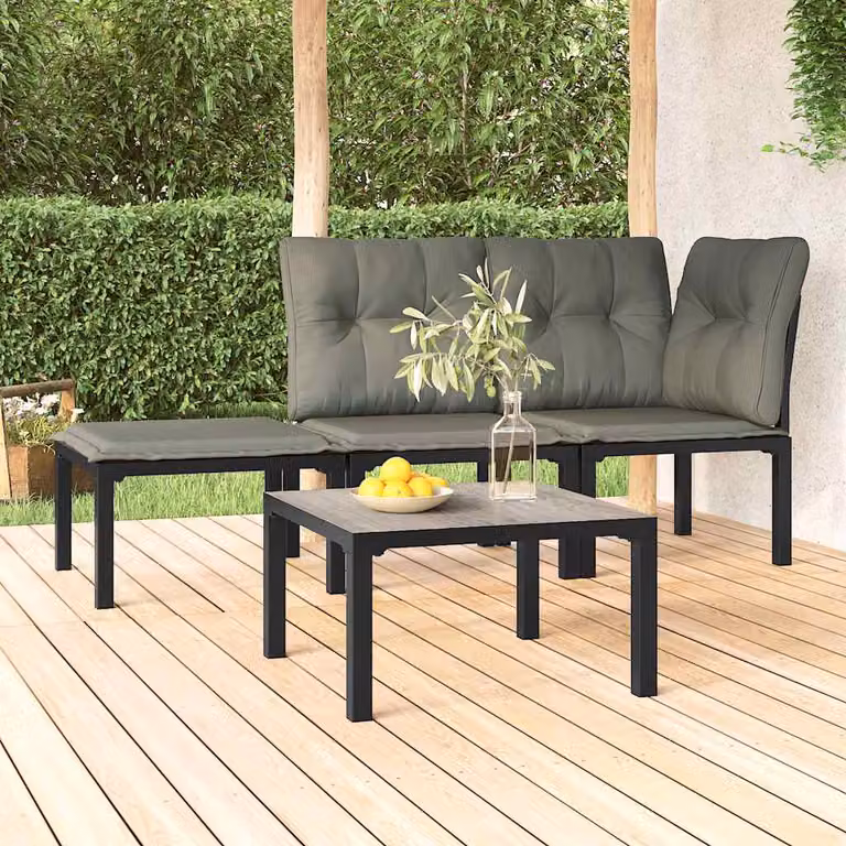 vidaXL Tavolino da Giardino Moderno Grigio in Acciaio Verniciato a Polvere L/P/H: 55 x 55 x 31 cm